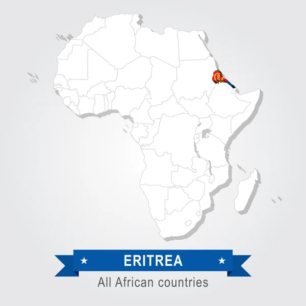 Eritrea. All the countries of Africa. Flag version. — Stock Vector