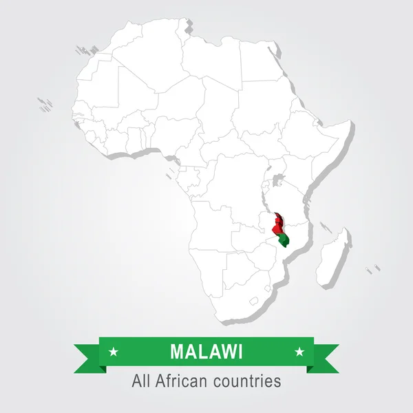 Malawi. All the countries of Africa. Flag version. — Stock Vector