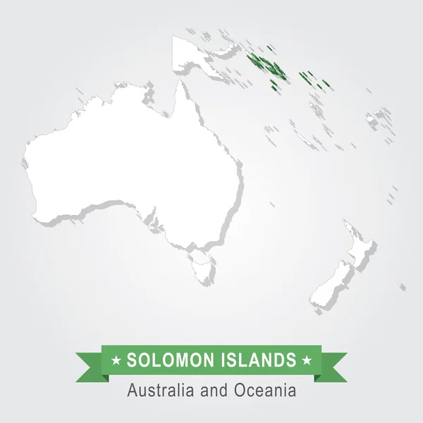 หมู่เกาะโซโลมอน ออสเตรเลียและโอเชียเนียแผนที่ . — ภาพเวกเตอร์สต็อก