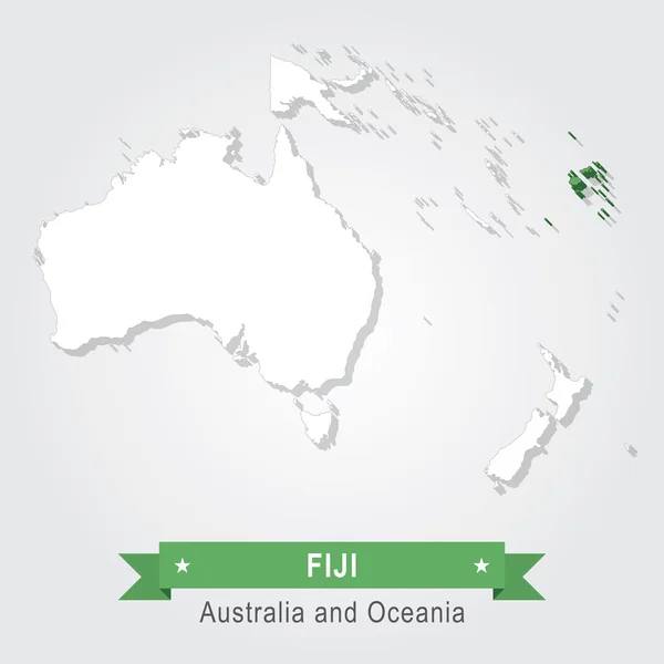 Fiji. Australia and Oceania map. — Stock Vector