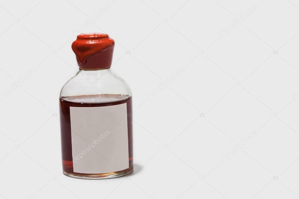 Vintage Bottle With Red Wax Cork Brown Booze And Blank Label Retro Vintage Bottle With Red Wax Cork Brown Booze And Blank Label Retro Style Alcohol