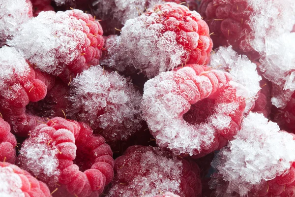 Frozen Raspberries close-up