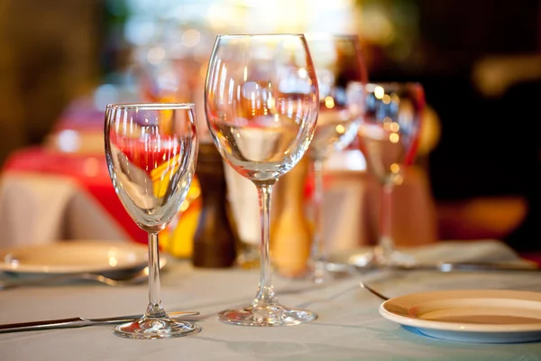 Served table in a restaurant