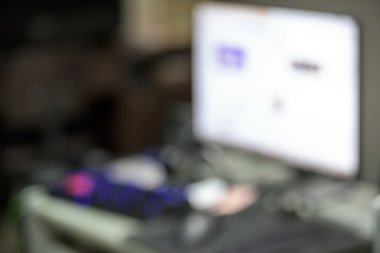 Blurred background with computer PC