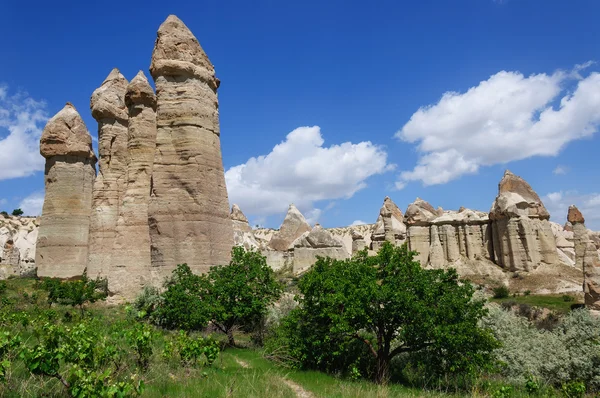 Rocks in form of huge phalli valley Love, Cappadocia, Turkey — Stock Photo, Image