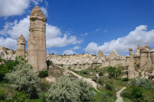 Rocks in form of huge phalli valley Love, Cappadocia, Turkey — Stock Photo, Image