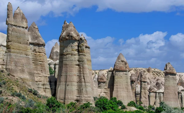 Rocks in form of huge phalli valley Love, Cappadocia, Turkey — Stock Photo, Image