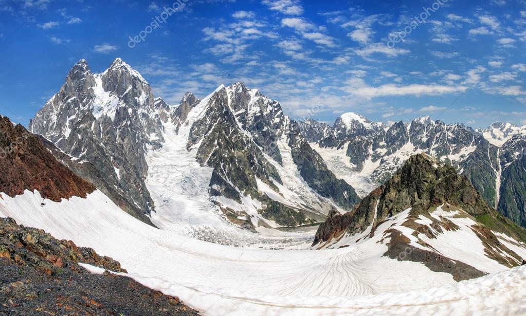 Ushba mountain in the Main Caucasian ridge.