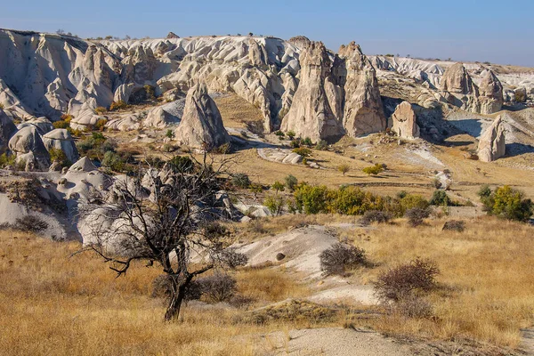 Bela Paisagem Capadócia Com Grandes Pilares Areia Turquia — Fotografia de Stock