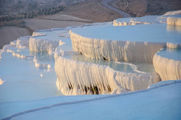 Travertinos Pammukale Cheios Água Turquia — Fotografia de Stock