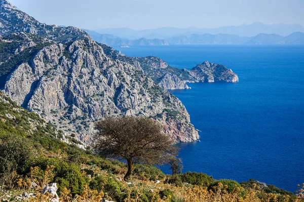 Beautiful Landscape Mediterranean Sea Overlooking Peninsula Turkey — Stock Photo, Image