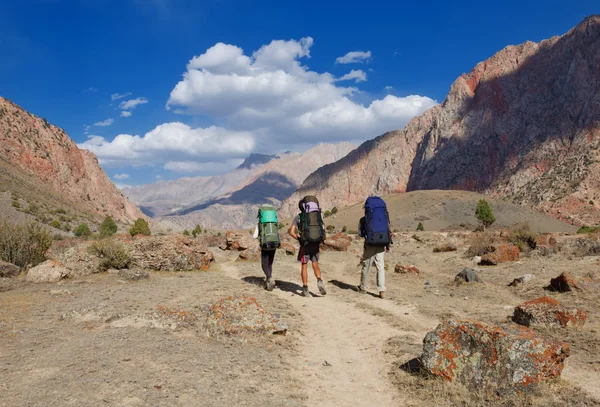 Groupe de randonneurs dans la montagne Fany — Photo