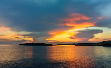 gün batımında Akdeniz
