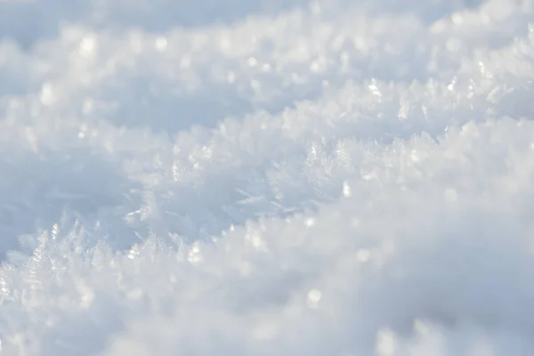 Hoarfrost Sfondo Texture Ghiaccio Fresco Neve Sfondo Invernale Con Fiocchi — Foto Stock