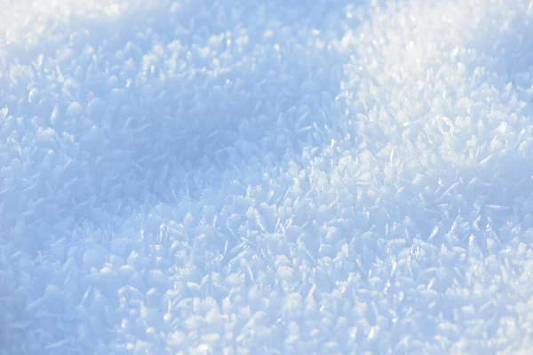 Hoarfrost Sfondo Texture Ghiaccio Fresco Neve Sfondo Invernale Con Fiocchi — Foto Stock