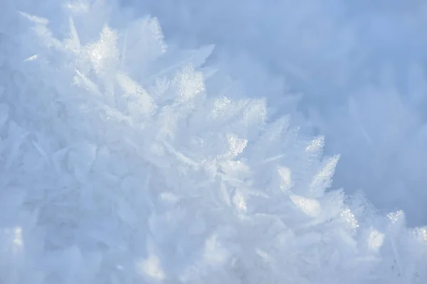 Hoarfrost Textura Fundo Gelo Fresco Neve Pano Fundo Inverno Com — Fotografia de Stock