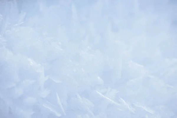 Hoarfrost Textura Fundo Gelo Fresco Neve Pano Fundo Inverno Com — Fotografia de Stock
