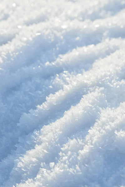 Hoarfrost Bakgrund Struktur Färsk Och Snö Vinter Bakgrund Med Snöflingor — Stockfoto