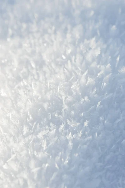 Hoarfrost Pozadí Textury Čerstvý Led Sníh Zimní Pozadí Sněhové Vločky — Stock fotografie