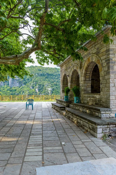 Architettura Tradizionale Con Strade Strette Edifici Pietra Nel Villaggio Vitsa — Foto Stock