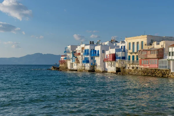 View Picturesque Little Venice Mykonos Island Cyclades Greece — Stockfoto