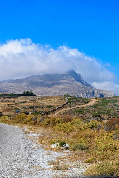 Vista Selvagem Das Montanhas Acima Praia Agia Anna Bem Conhecida — Fotografia de Stock