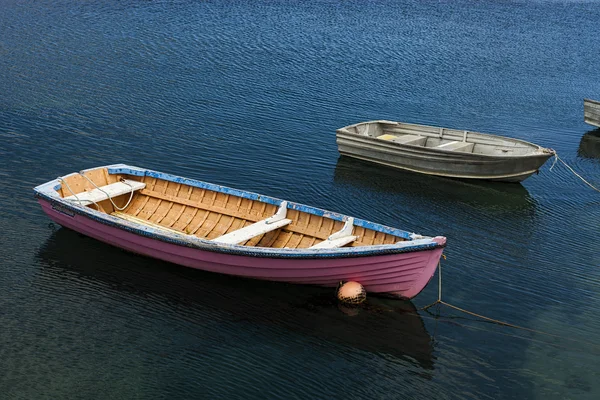 Розовая лодка в море Стоковое Изображение