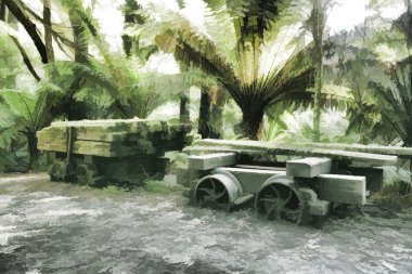 Eski kereste fabrikası sepeti