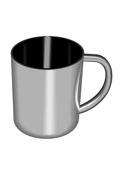 Steel mug — Stock Photo, Image