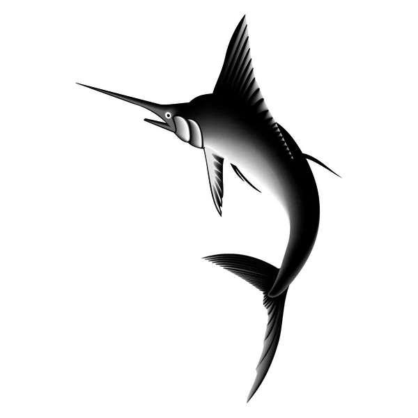 Marlin ile sualtı — Stok Vektör