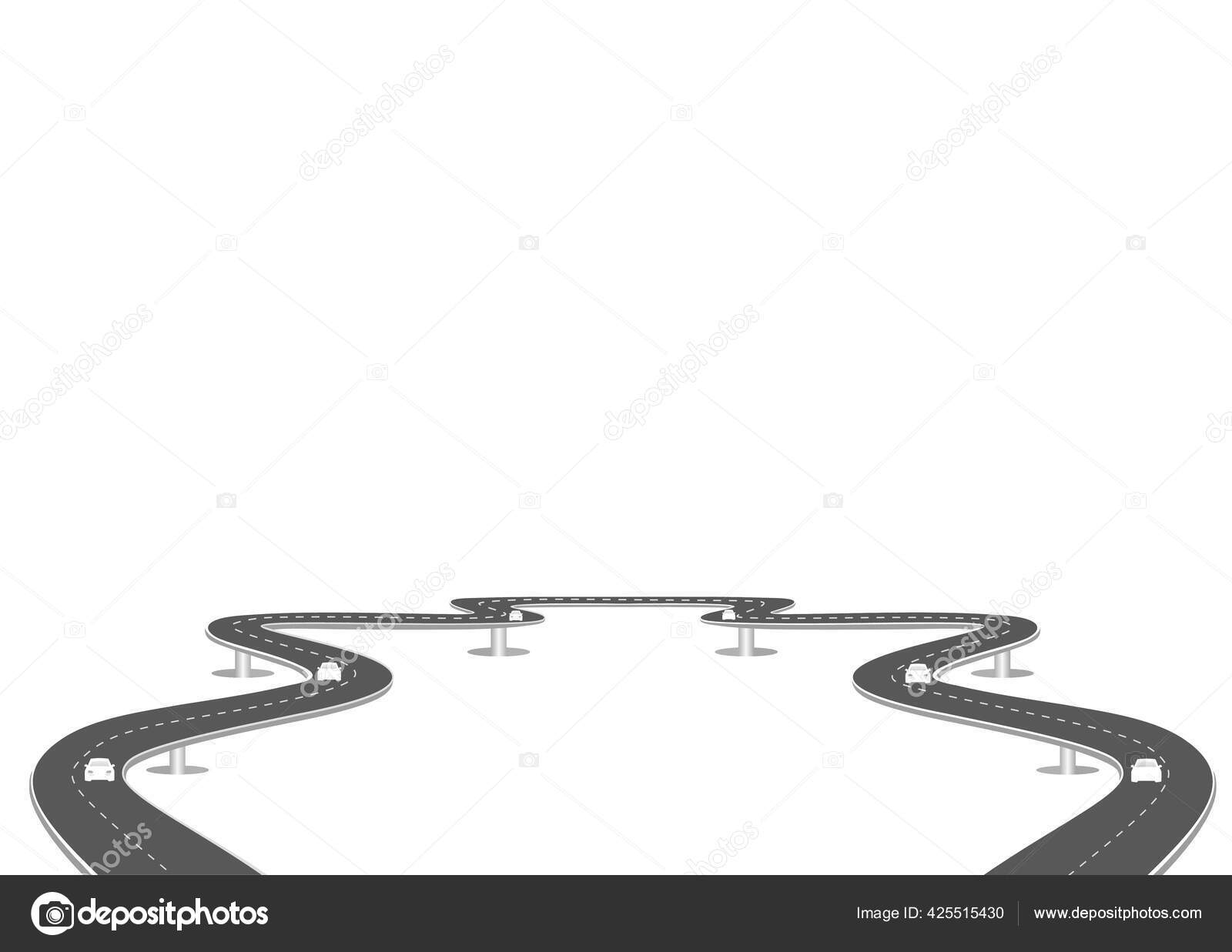 Viaje Por Carretera Hacia Futuro Calle Asfalto Aislada Sobre Fondo