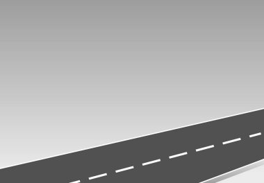Geleceğe giden yol yolculuğu. Asfalt caddesi beyaz arka planda izole edilmiş. Semboller bitiş noktasının hedefine giden yol. Yol, reklam ve sunum için uygun başarılı iş planlaması anlamına gelir