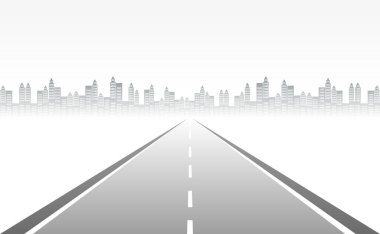 Roadway journey to the future. Asphalt street isolated on white background. Symbols Way to the goal of the end point. Path mean successful business planning Suitable for advertising and presentstation clipart