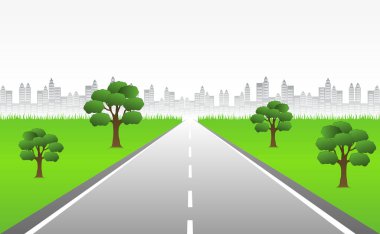 Geleceğe giden yol yolculuğu. Asfalt caddesi beyaz arka planda izole edilmiş. Semboller bitiş noktasının hedefine giden yol. Yol, reklam ve sunum için uygun başarılı iş planlaması anlamına gelir