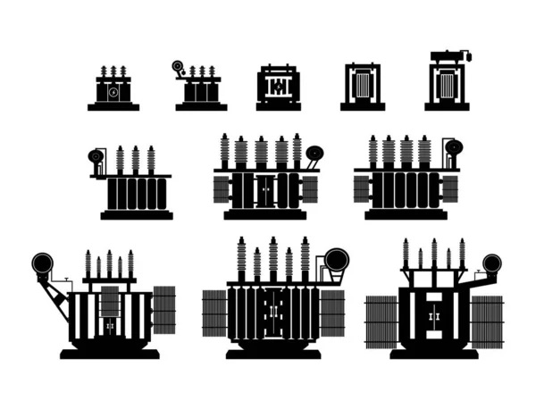 Hochspannungstransformator Auf Weißem Hintergrund Elektrogeräte Ikone Vektorillustration Symbole Schritte Für — Stockvektor