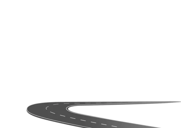 Geleceğe giden yol yolculuğu. Asfalt caddesi beyaz arka planda izole edilmiş. Semboller bitiş noktasının hedefine giden yol. Yol, reklam ve sunum için uygun başarılı iş planlaması anlamına gelir