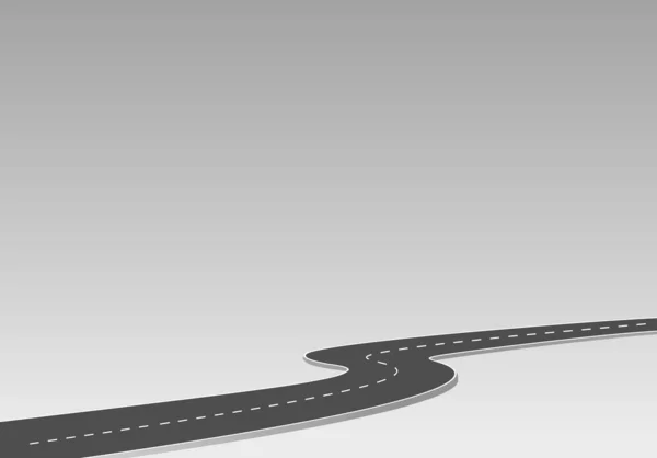 Geleceğe giden yol yolculuğu. Asfalt caddesi beyaz arka planda izole edilmiş. Semboller bitiş noktasının hedefine giden yol. Yol, reklam ve sunum için uygun başarılı iş planlaması anlamına gelir