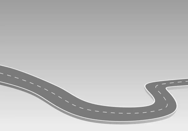 Geleceğe giden yol yolculuğu. Asfalt caddesi beyaz arka planda izole edilmiş. Semboller bitiş noktasının hedefine giden yol. Yol, reklam ve sunum için uygun başarılı iş planlaması anlamına gelir