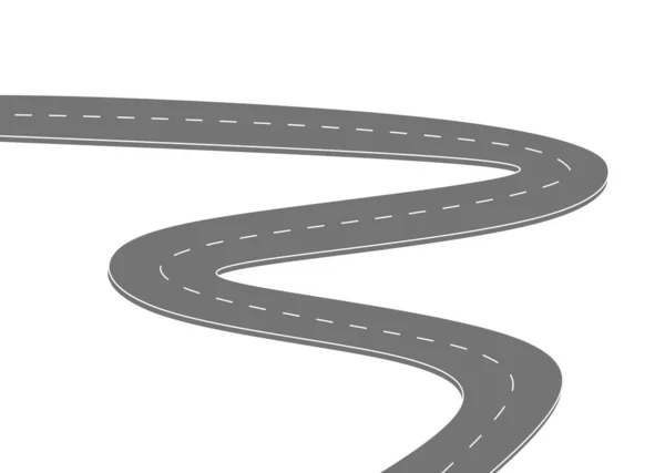 Geleceğe giden yol yolculuğu. Asfalt caddesi beyaz arka planda izole edilmiş. Semboller bitiş noktasının hedefine giden yol. Yol, reklam ve sunum için uygun başarılı iş planlaması anlamına gelir