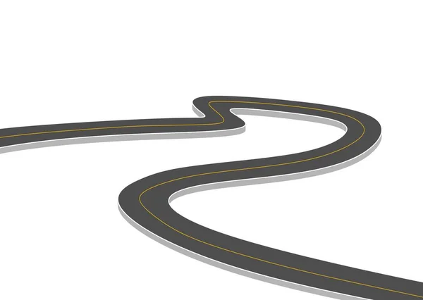 Geleceğe giden yol yolculuğu. Asfalt caddesi beyaz arka planda izole edilmiş. Semboller bitiş noktasının hedefine giden yol. Yol, reklam ve sunum için uygun başarılı iş planlaması anlamına gelir