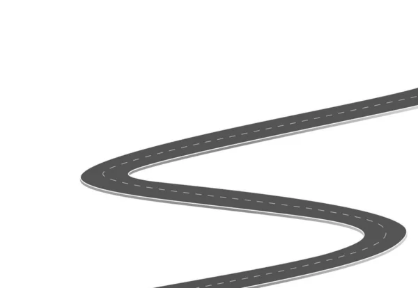 Geleceğe giden yol yolculuğu. Asfalt caddesi beyaz arka planda izole edilmiş. Semboller bitiş noktasının hedefine giden yol. Yol, reklam ve sunum için uygun başarılı iş planlaması anlamına gelir