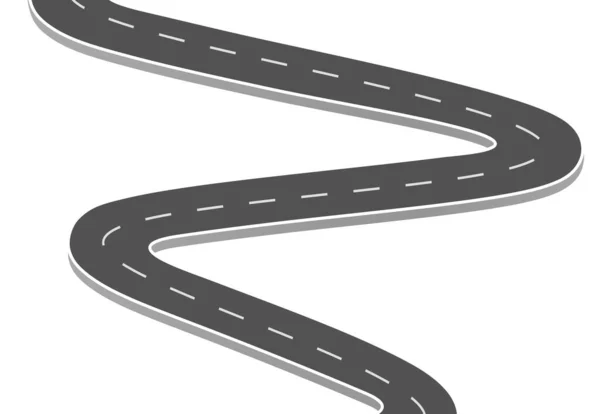 Geleceğe giden yol yolculuğu. Asfalt caddesi beyaz arka planda izole edilmiş. Semboller bitiş noktasının hedefine giden yol. Yol, reklam ve sunum için uygun başarılı iş planlaması anlamına gelir