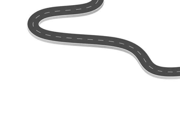 Geleceğe giden yol yolculuğu. Asfalt caddesi beyaz arka planda izole edilmiş. Semboller bitiş noktasının hedefine giden yol. Yol, reklam ve sunum için uygun başarılı iş planlaması anlamına gelir