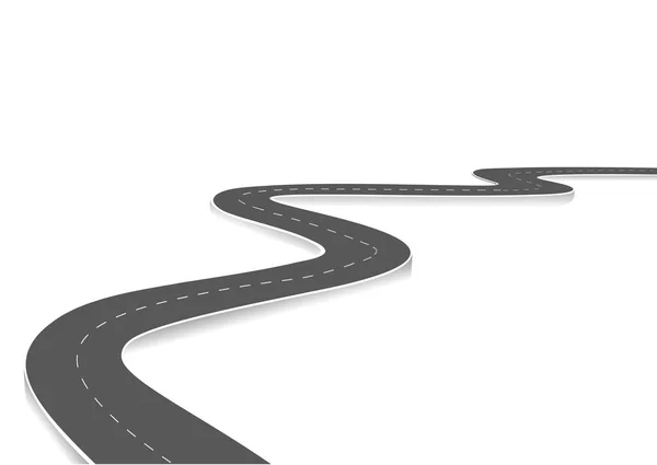 Geleceğe giden yol yolculuğu. Asfalt caddesi beyaz arka planda izole edilmiş. Semboller bitiş noktasının hedefine giden yol. Yol, reklam ve sunum için uygun başarılı iş planlaması anlamına gelir
