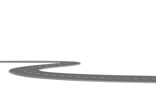 Geleceğe giden yol yolculuğu. Asfalt caddesi beyaz arka planda izole edilmiş. Semboller bitiş noktasının hedefine giden yol. Yol, reklam ve sunum için uygun başarılı iş planlaması anlamına gelir