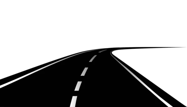 Geleceğe giden yol yolculuğu. Asfalt caddesi beyaz arka planda izole edilmiş. Semboller bitiş noktasının hedefine giden yol. Yol, reklam ve sunum için uygun başarılı iş planlaması anlamına gelir
