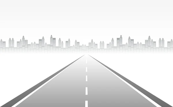 Geleceğe giden yol yolculuğu. Asfalt caddesi beyaz arka planda izole edilmiş. Semboller bitiş noktasının hedefine giden yol. Yol, reklam ve sunum için uygun başarılı iş planlaması anlamına gelir