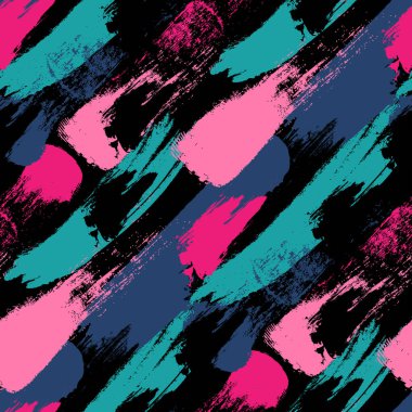 Boya fırçası darbeleriyle kusursuz desen. vektör arkaplanı