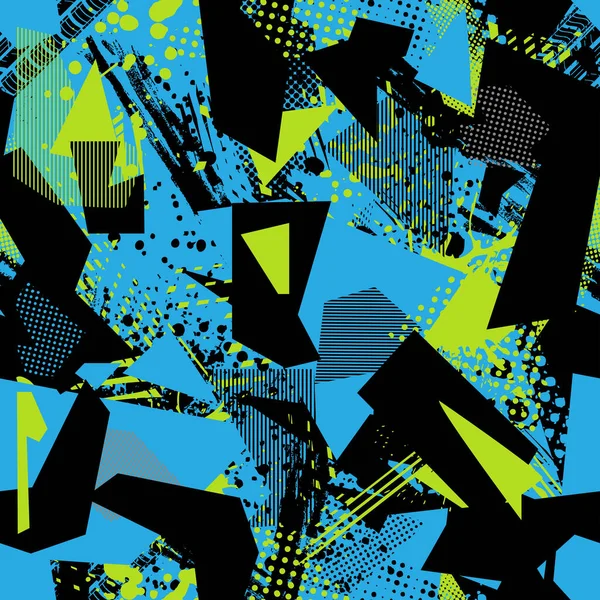 Patrón Inconsútil Abstracto Con Textura Grunge Ilustración Vectorial — Vector de stock