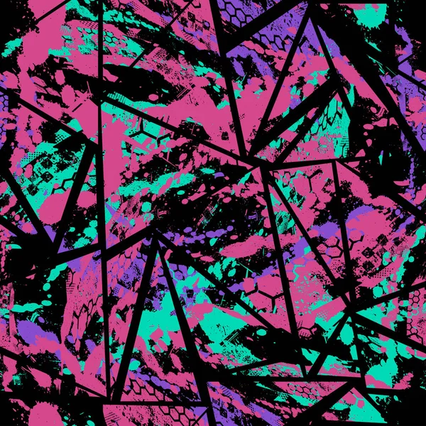 Abstrakter Grunge Hintergrund Mit Verschiedenen Farbstrichen — Stockvektor